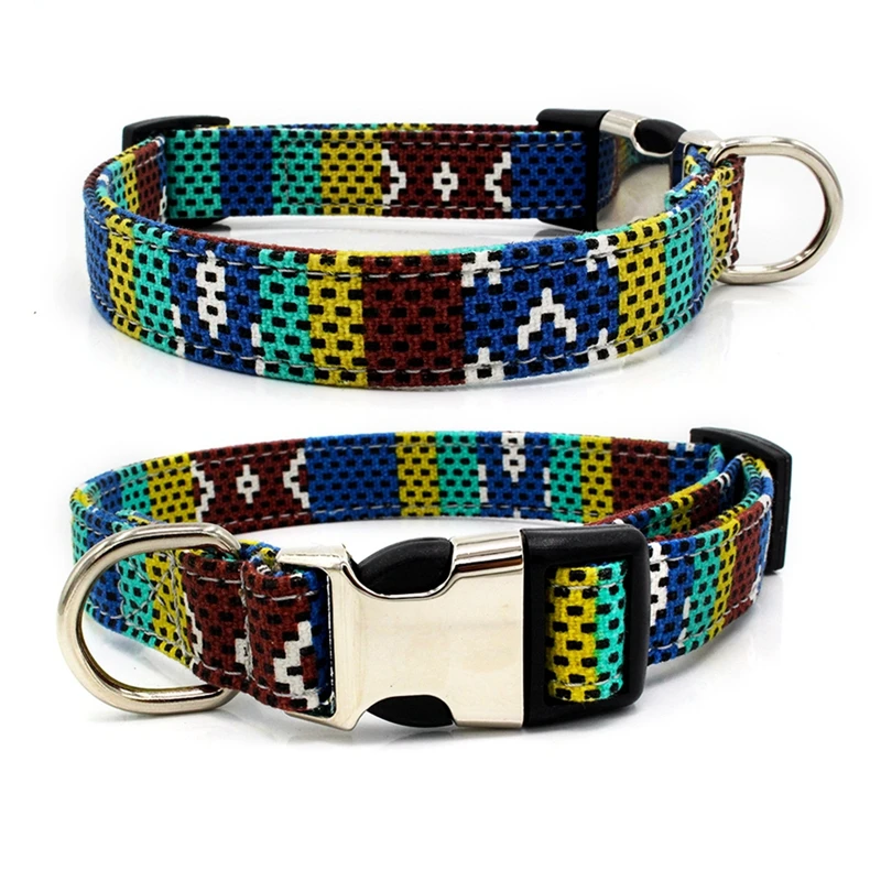 Dog Bohemian Collar Engraved Pet Name Anti-lost Dogs Neck Strap ID Tag Nylon Adjustable | Дом и сад