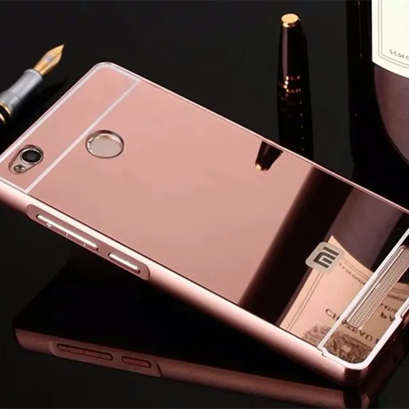 2016 Зеркало задняя крышка чехол для Xiaomi Redmi 3 s роскошное зеркало Защитная оболочка