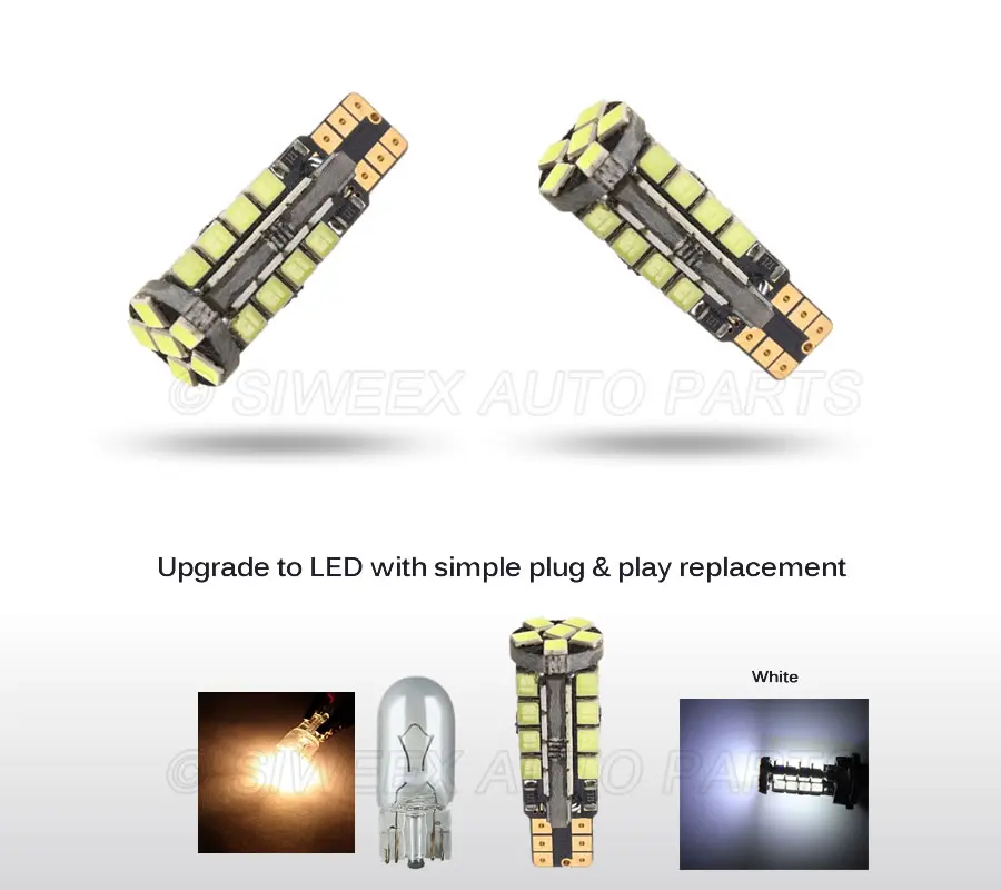 4PCS T10 38 SMD LED Car Bulb White 2835 Canbus Error Free Led Lights for Clearance Side Marker Interior Tail Dome Light 12V DC | Автомобили