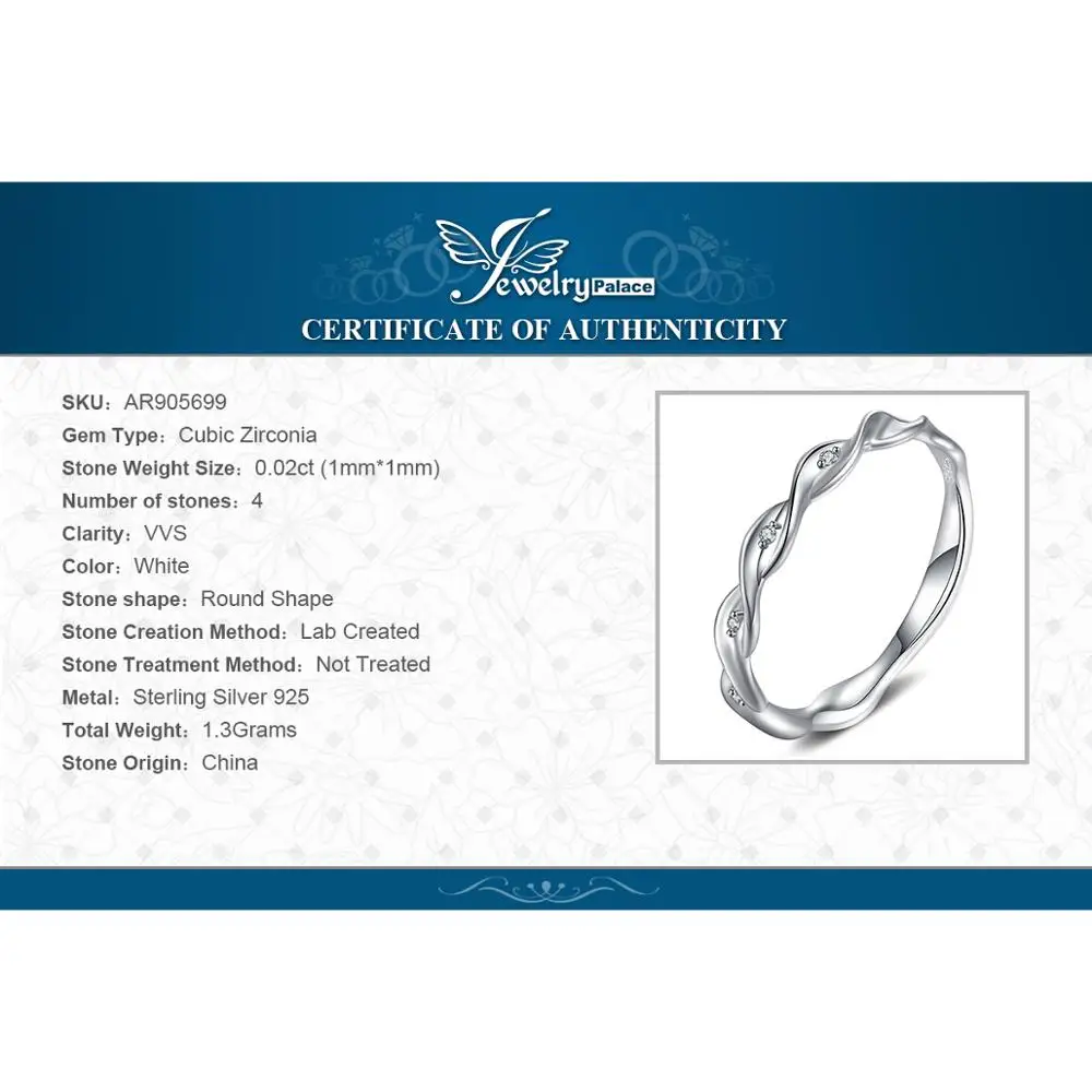 JewelryPalace Бесконечность Love кубический цирконий Плетеный скрученный волна