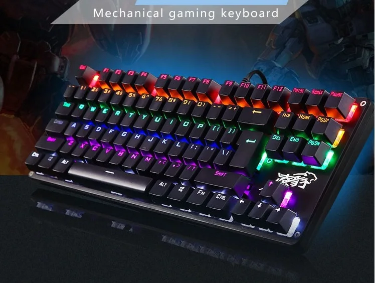 LINGBAO 87/104 Ключ 9 светодио дный Свет подсветкой компьютерных игр механическая