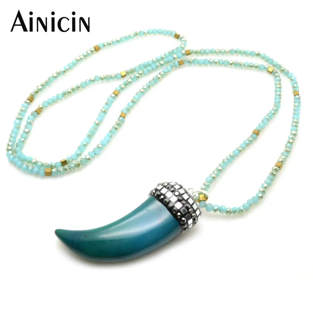 1 шт. Натуральный Камень Стразы глина выложенная рогом кулон в форме граненого