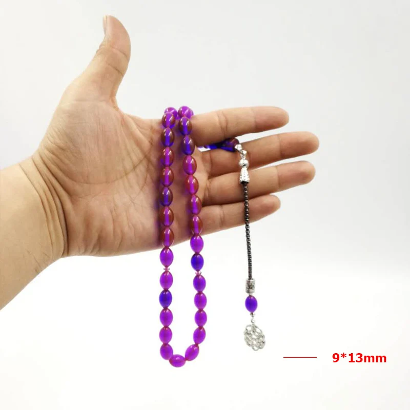 Браслет Tasbih из фиолетовой смолы для мужчин и женщин мужской или женский браслет 33