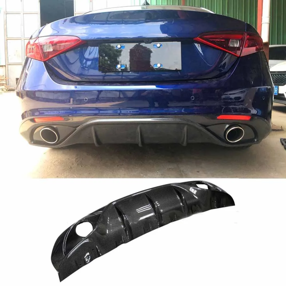Диффузор для заднего бампера из углеродного волокна спойлер Alfa Romeo Giulia 2017 2018