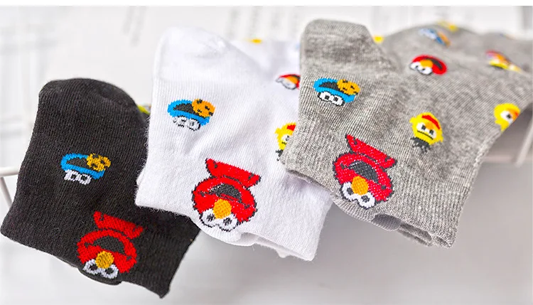 Модные Женские однотонные хлопковые короткие носки для отдыха, хлопковые носки, короткие носки с мультяшной головой, короткие носки средней длины, чулочно-носочные изделия