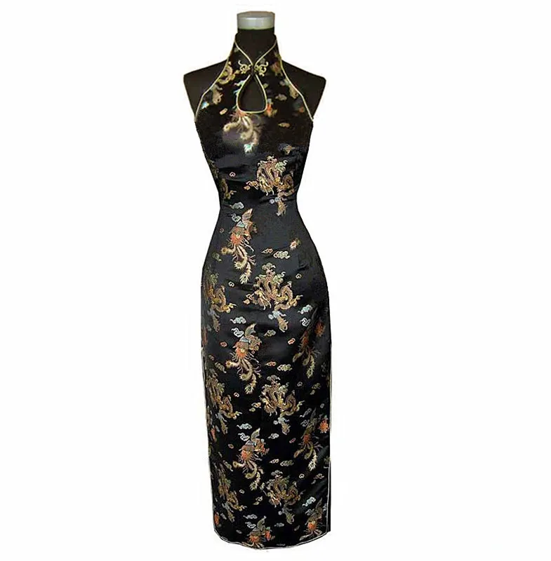 Женское платье чонсам светло синее с открытой спинкой Размеры M L XL XXL XXXL J3403|dress