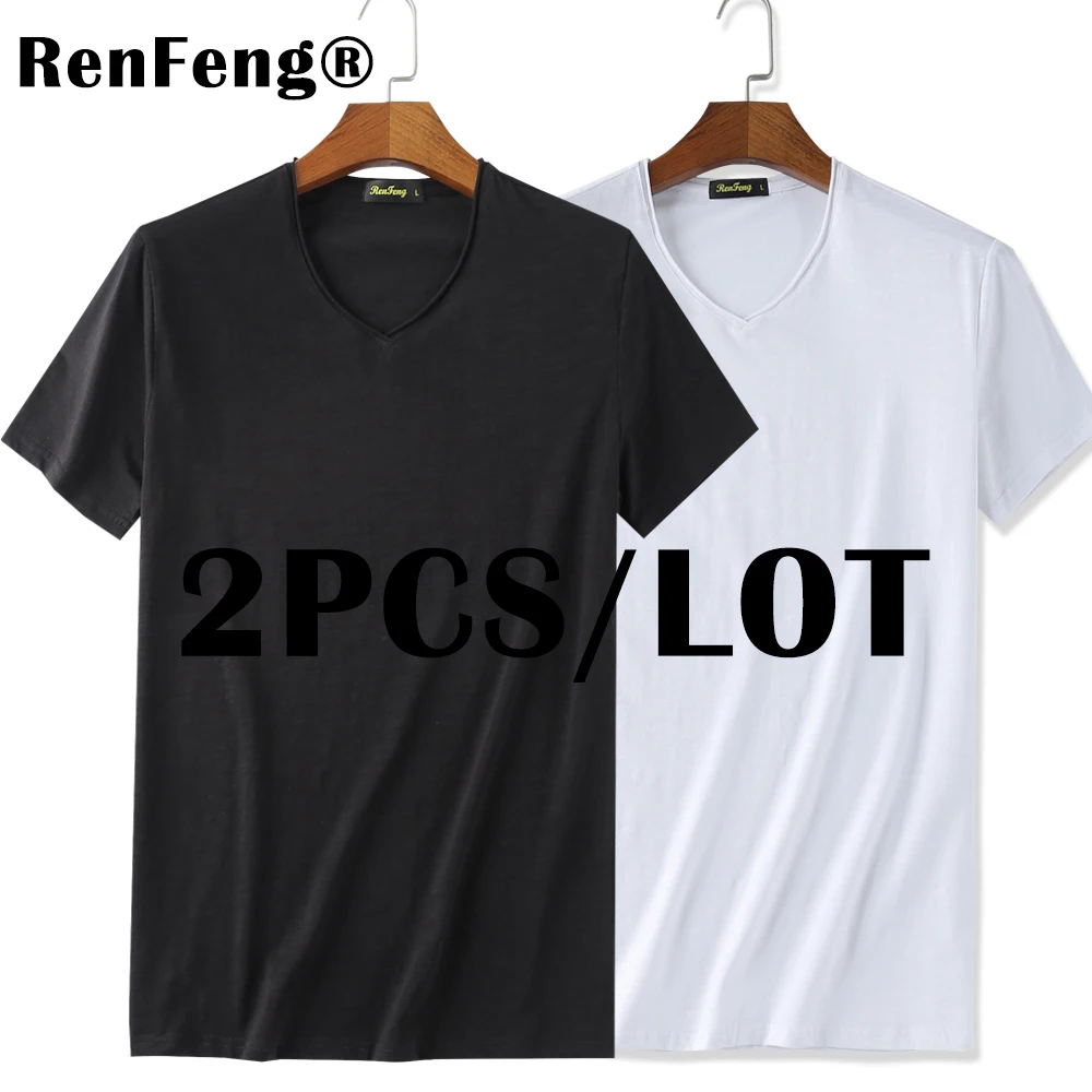 2 шт./лот нижнее белье из бамбука мужские хлопковые свободные футболки с коротким