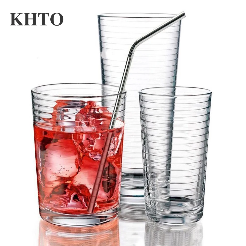 KHTO Питьевая солома многоразовые трубочки с чистящей щеткой набор высокого качества Экологичная металлическая соломинка из нержавеющей стали для 20 30 кружка унция