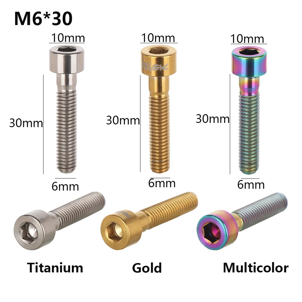 Титановые болты M6 1 шт. 30/35/40 мм для велосипедных гарнитур фиксирующий стержень