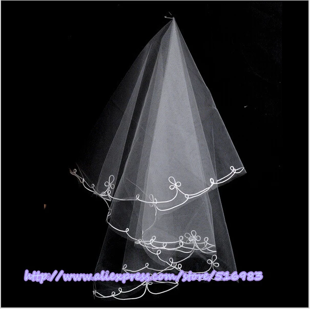 Fashion Veil New 2015 Hot Cheap Wholsale Off 1T White Ivory Wedding Bridal Scallop Edge Veils Accessories+++Q4 | Свадьбы и торжества