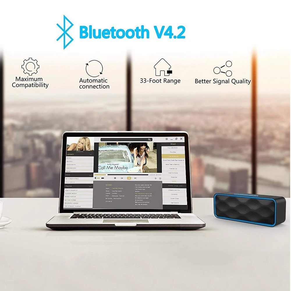 SC211 Bluetooth Динамик Портативный Беспроводной громкий с микрофоном музыкальная