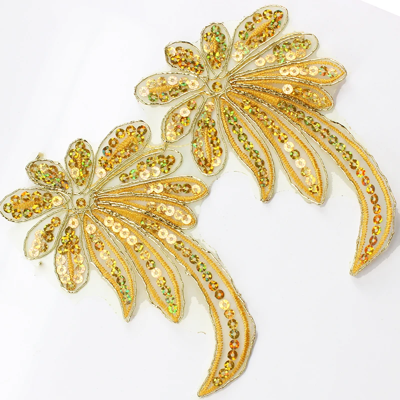 10 ярдов золотые блестки цветочный шнур гипюр кружевная Лента отделка аппликация