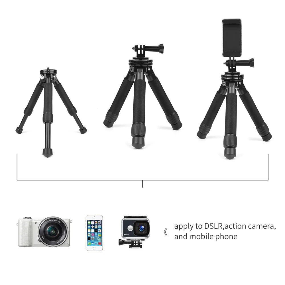Съемка Легкий Мини Портативный Путешествия настольного типа штатив для GoPro Hero 7 6 5 черный Canon Nikon sony Экшн-камера для телефона