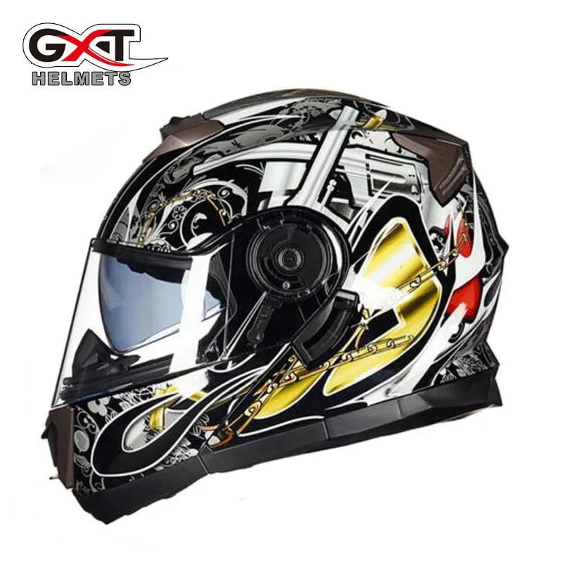 Новинка зимы 2019 мотоциклетный шлем GXT с откидной крышкой и двумя линзами