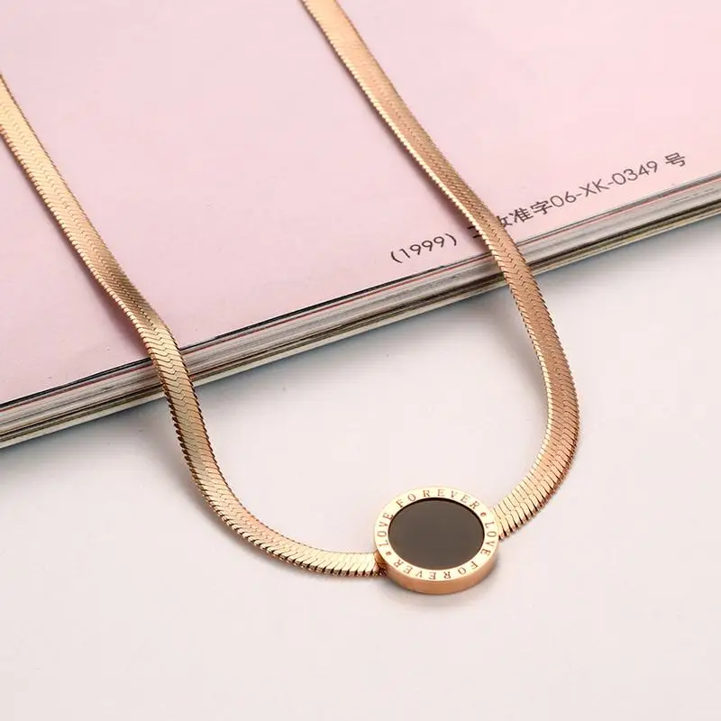 Vnox розовое золото Цвет колье Цепочки и ожерелья для Для женщин jewelry Нержавеющая