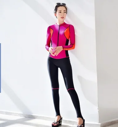 

Women Long Sleeve One Piece Nylon Diving Suit Wetsuit Female Triathlon SuitScuba Surfing Snorkeling Clothing Full Body Swimsuit
