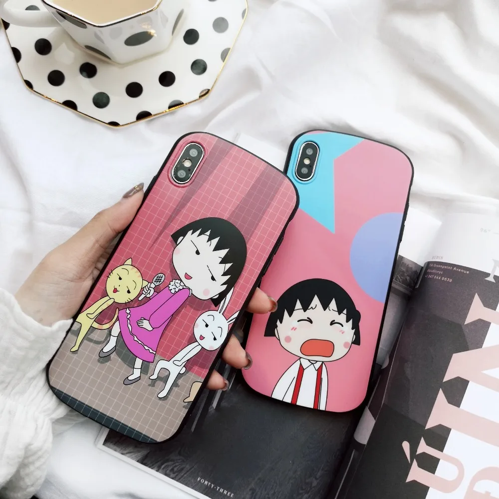 Розовый мультяшный милый рисунок Chi-bi Maruko мягкая оболочка чехол для телефона Apple