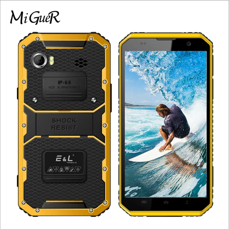 Оригинальный E & L W9 IP68 водонепроницаемый мобильный телефон 6 0 дюймов Android MTK6753
