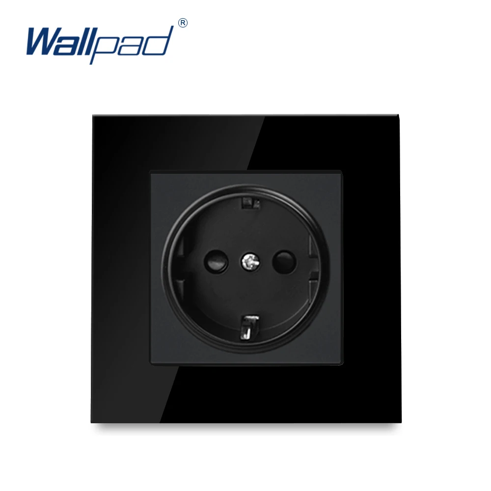 1 EU Socket Двойная розетка ЕС Wallpad черный Стекло 172*86 мм 16A 2 Способ Розетки зарядная розетка - Тип: 1 EU Socket