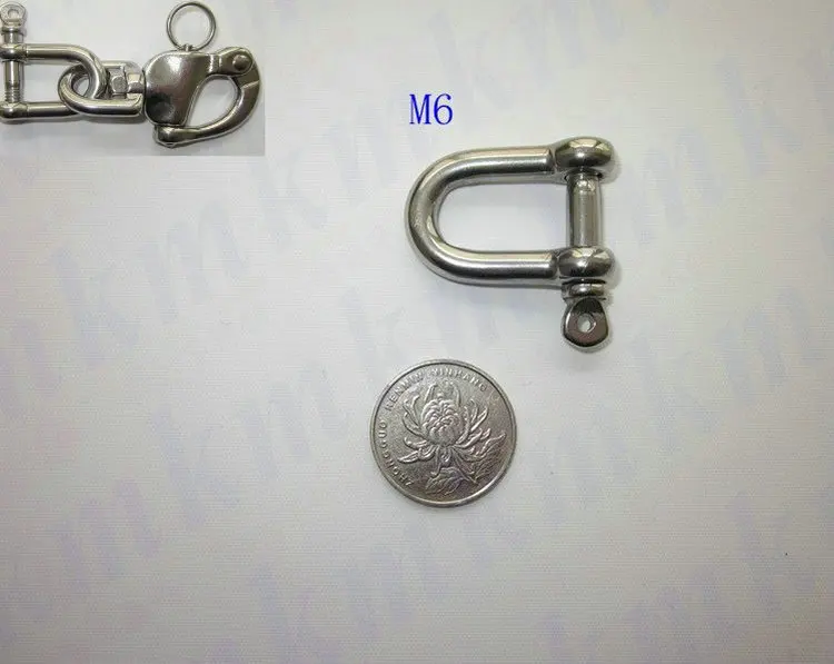 

Free Shipping Wholesale Stainless Steel AISI316 Grade Small Mini Type D and Dee M6 Screw Pin Anchor Shackle