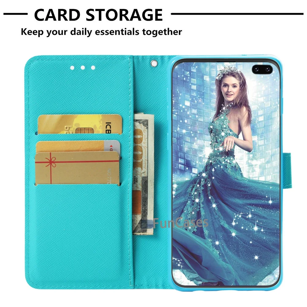Милый 3D с рисунком из искусственной кожи откидной крышкой для samsung Galaxy S10 плюс