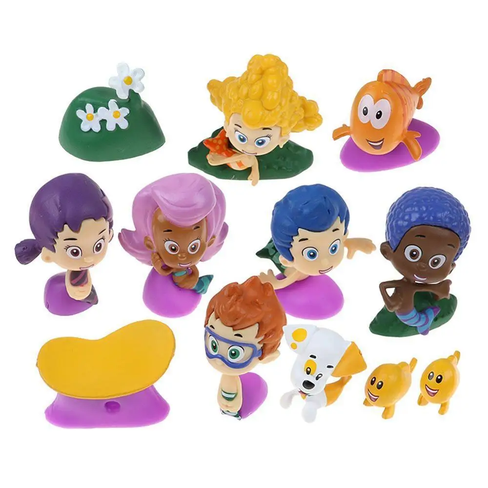 Bubble Guppies щенок бычок Deema Гил Oona подводный декорации ПВХ фигурки Детские игрушки