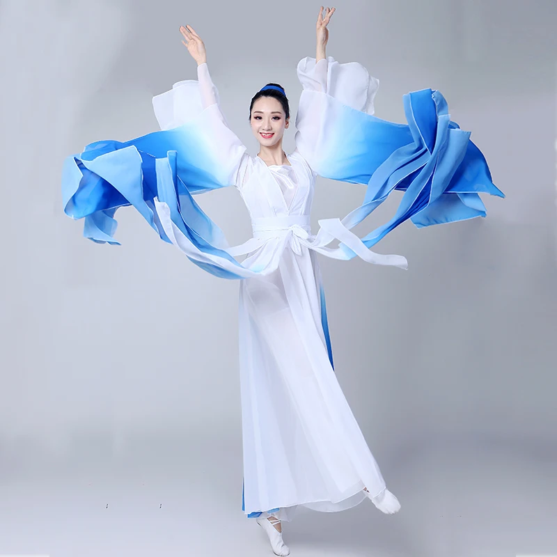 classical Women's Costumes Elegant Chinese Style Wide Sleeve Flow Fairy Dresses Fresh And Umbrella Dance Dress | Тематическая