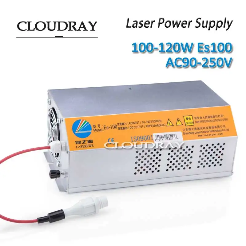 Cloudray 100 120 Вт Лазерной Co2 Питание для co2 лазерная гравировка Резка машины hy es100 ce AC90