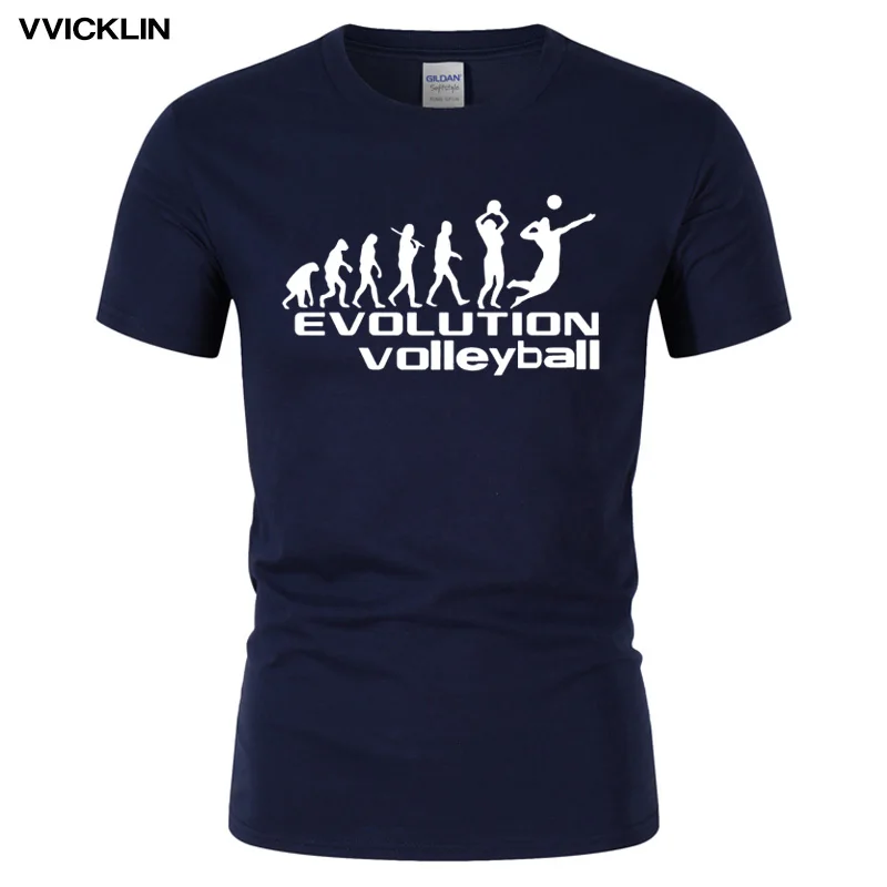 2021 летние мужские забавные Стиль эволюции волейбольные мячи футболка хлопковая