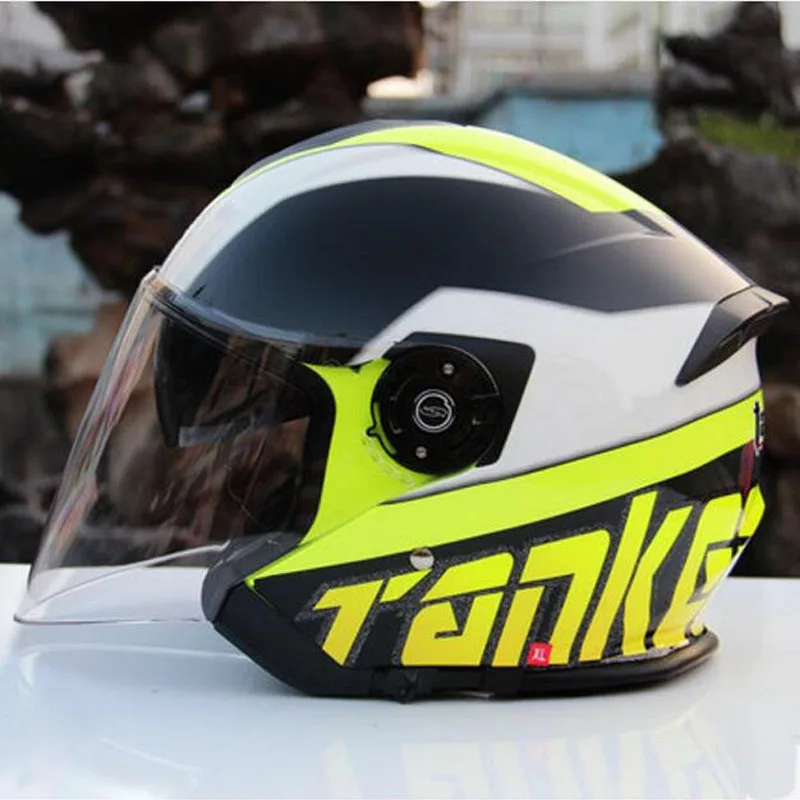 2017 Winter New Germany Tanked Racing 3/4 open face motorcycle helmet Moto Riding cap motorbike helmets mad of ABS PC Visor lens |