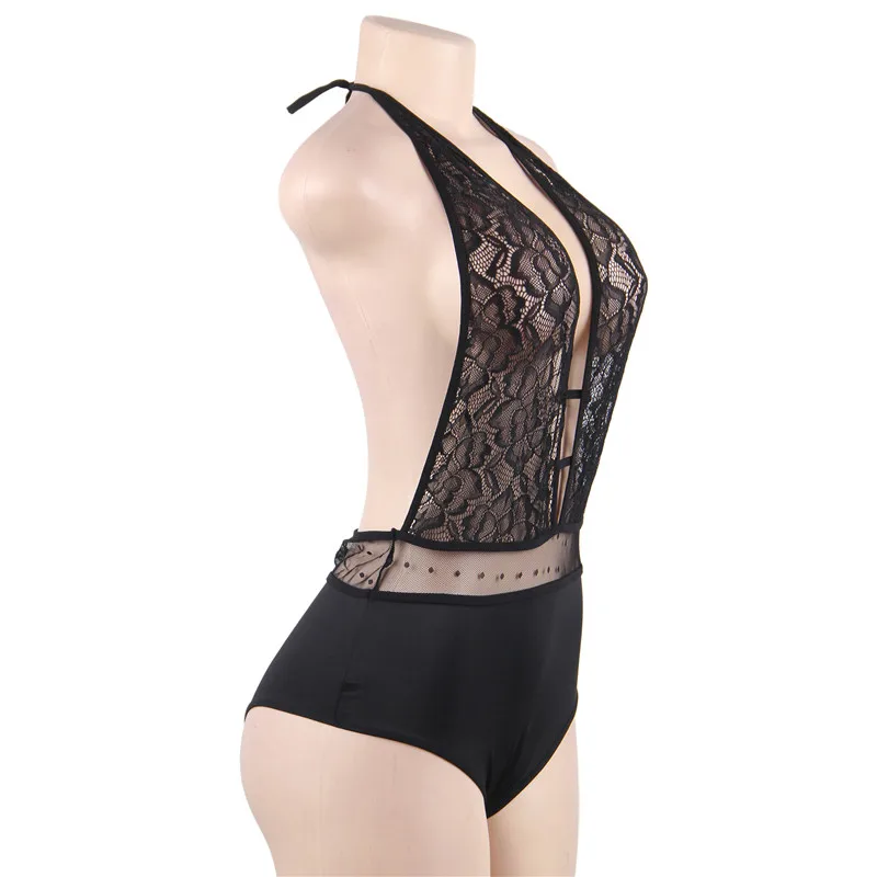 Comeonlover кружево облегающий костюм белье Тедди Tenue пикантные Femme Erotique с глубоким v-образным вырезом на спине вырез размера плюс сексуальное боди для секса R80778