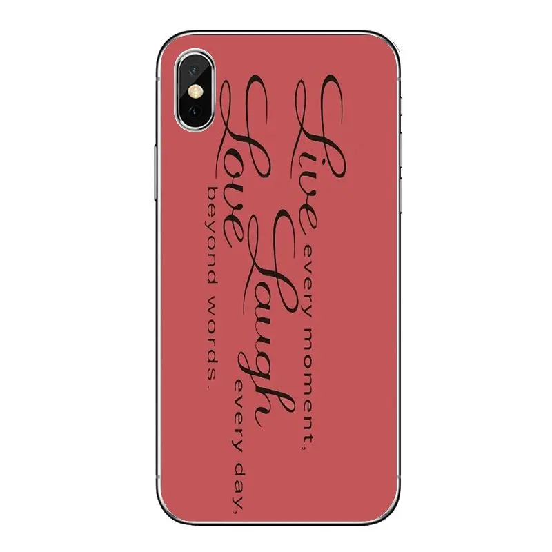 Любовь. Смеяться. Live Life с принтом цитатой для iPod Touch iPhone 4 4S 5 5S 5C SE 6 6S 7 8 X XR XS Plus MAX