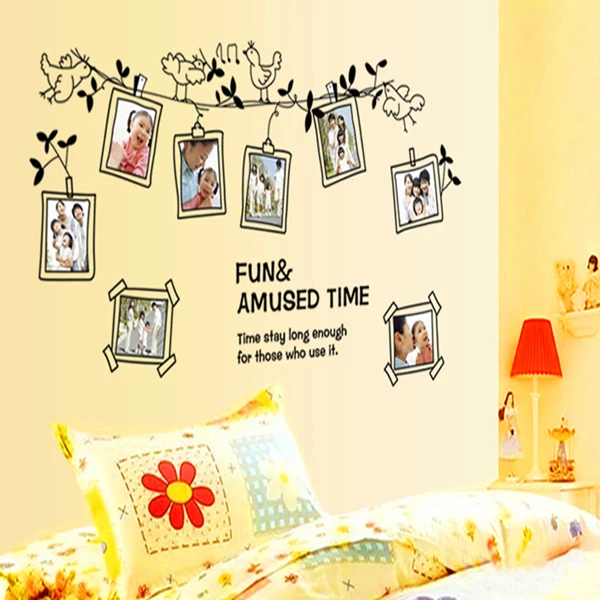 

New cartoon bird photo frame sitting room bedroom home decoration wall stickers on the wall