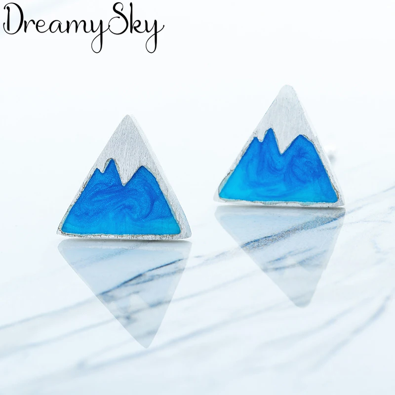 Женские серьги-треугольники DreamySky 100% натуральный серебристый цвет модные
