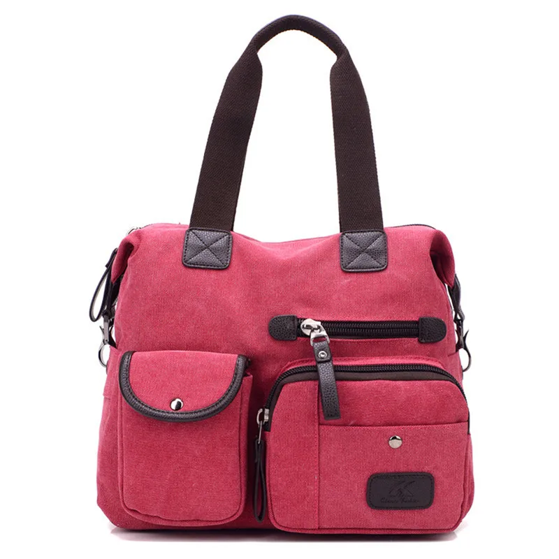 

2021 Canvas Shoulder Bag Large Capacity Casual Travel Bag for Women Crossbody Handbag Girls Messenger Bags