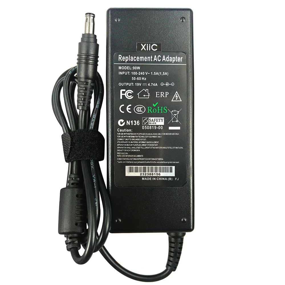 Xiic 19V 4.74A 5,5*3,0 мм AC Питание Зарядное устройство для samsung Тетрадь R540 R530 R510 R580 R428 R720 R520 R522 R65 ноутбук адаптер переменного тока