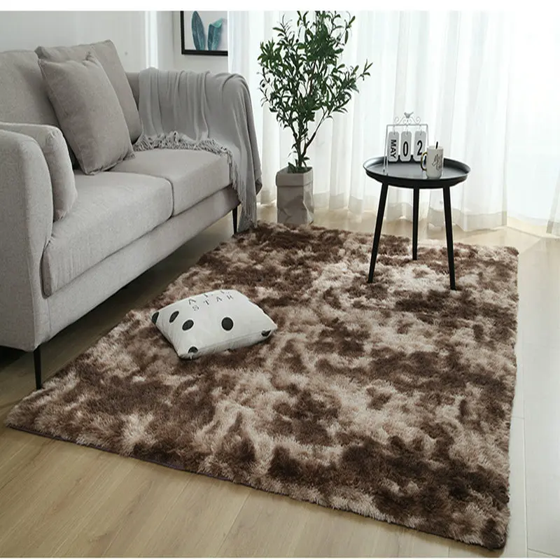 Разноцветный ковер с градиентной окраской искусственный коврик длинными