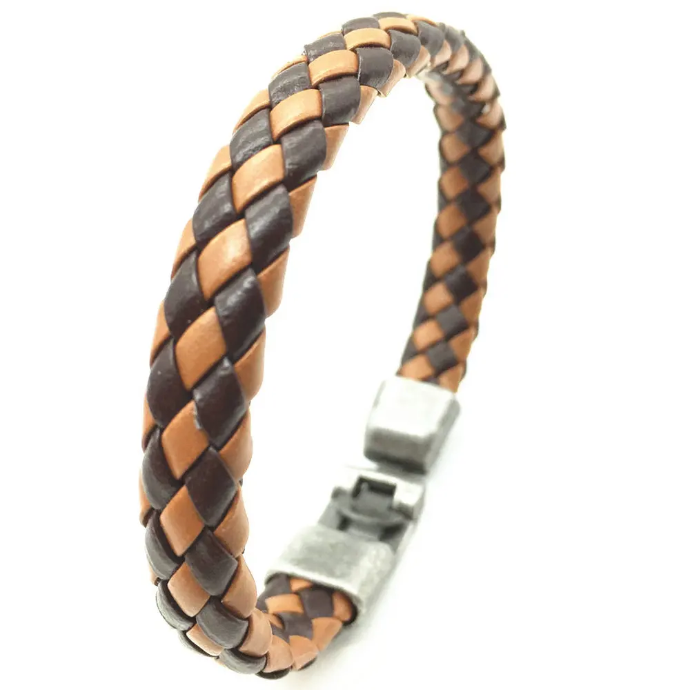 Кожаный браслет ручной работы для мужчин и женщин Стильный винтажный ювелирный