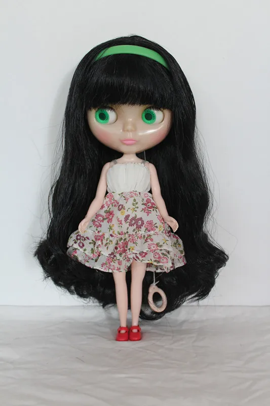 Кукла Blygirl Blyth с челкой черные волосы Обнаженная кукла прозрачная кожа обычная