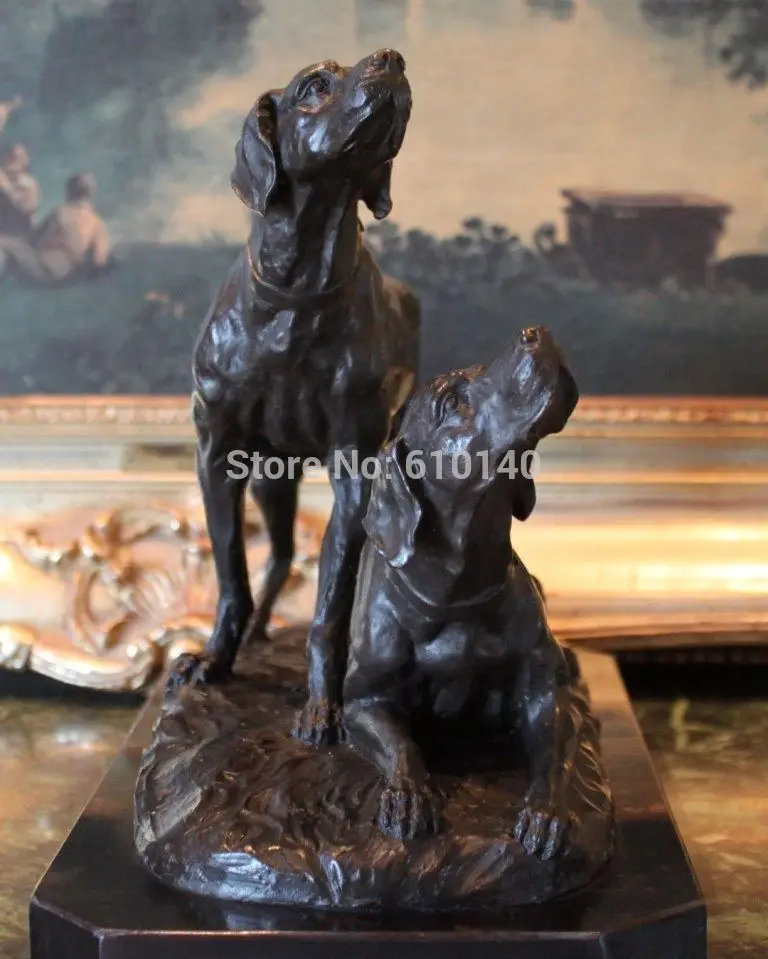 Бесплатная доставка Указатели охотничий пистолет птица водные собаки бронзовая