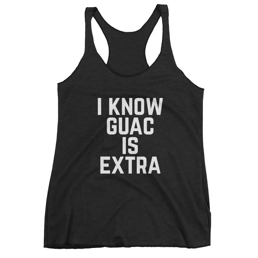 Майка I KNOW GUAC IS EXTRA Workout Tanks Top Good Vibes летняя Высококачественная Модная хлопковая