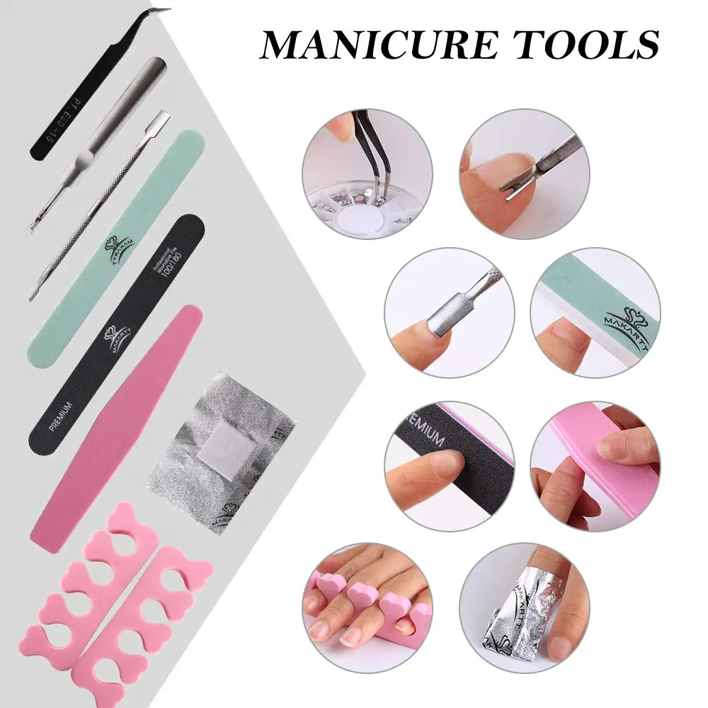 Makartt UV Gel Nail Polish Set Starter Kit DIY Home Gel Kit Set with 6 Colors 24W LED Nail Dryer Lamp Base Top Coat and Manicure