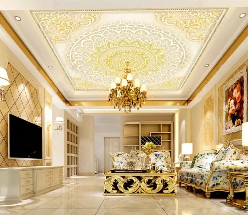 Pattern color 3D Wallpaper Ceiling wallpaper for walls 3 d Non-woven Wallpapers Living room custom 3d | Обустройство дома
