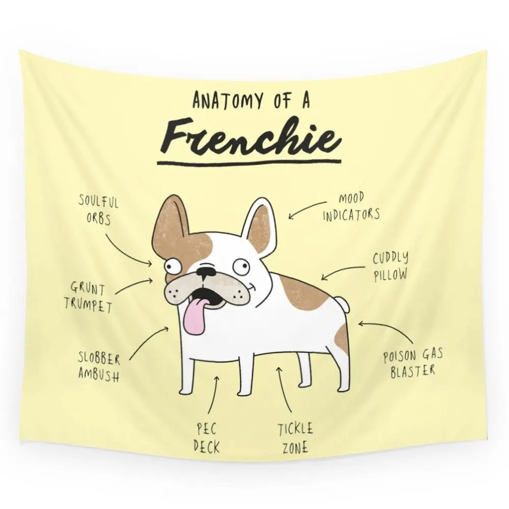 МАНДАЛА ГОБЕЛЕН Анатомия Frenchie напечатанный настенный гобелен украшение комнаты