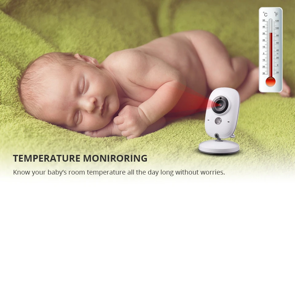 Камера видеонаблюдения для няни беспроводная с функцией ночного видения 3 2 дюйма
