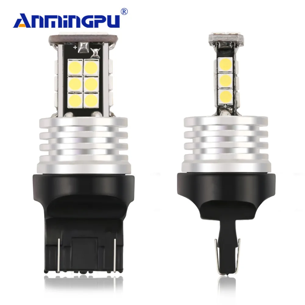 

ANMINGPU 2Pcs Signal Lamp W21/5W T20 LED 7443 W21 5W Reverse Backup Car Brake Signal LED Bulb 12V White Yellow Amber Red