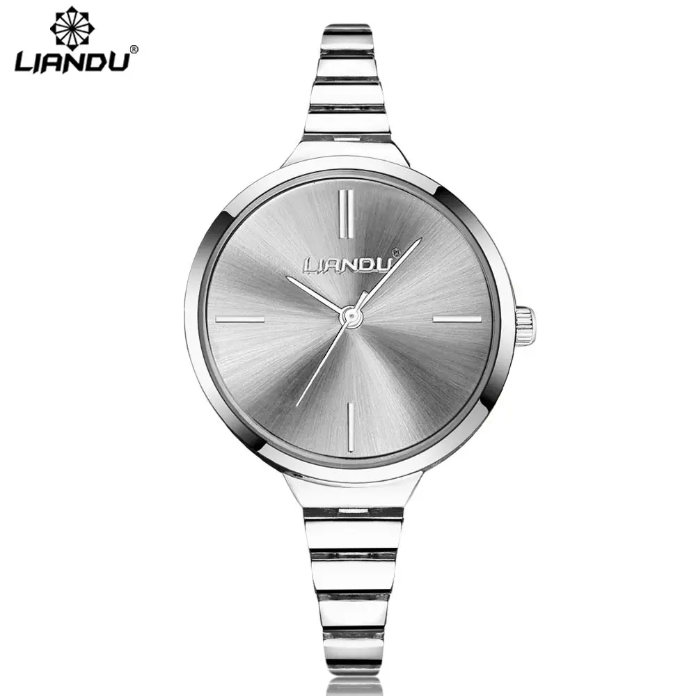LIANDU Мода часы женские Серебро Популярные Браслет Смотреть Роскошные часи