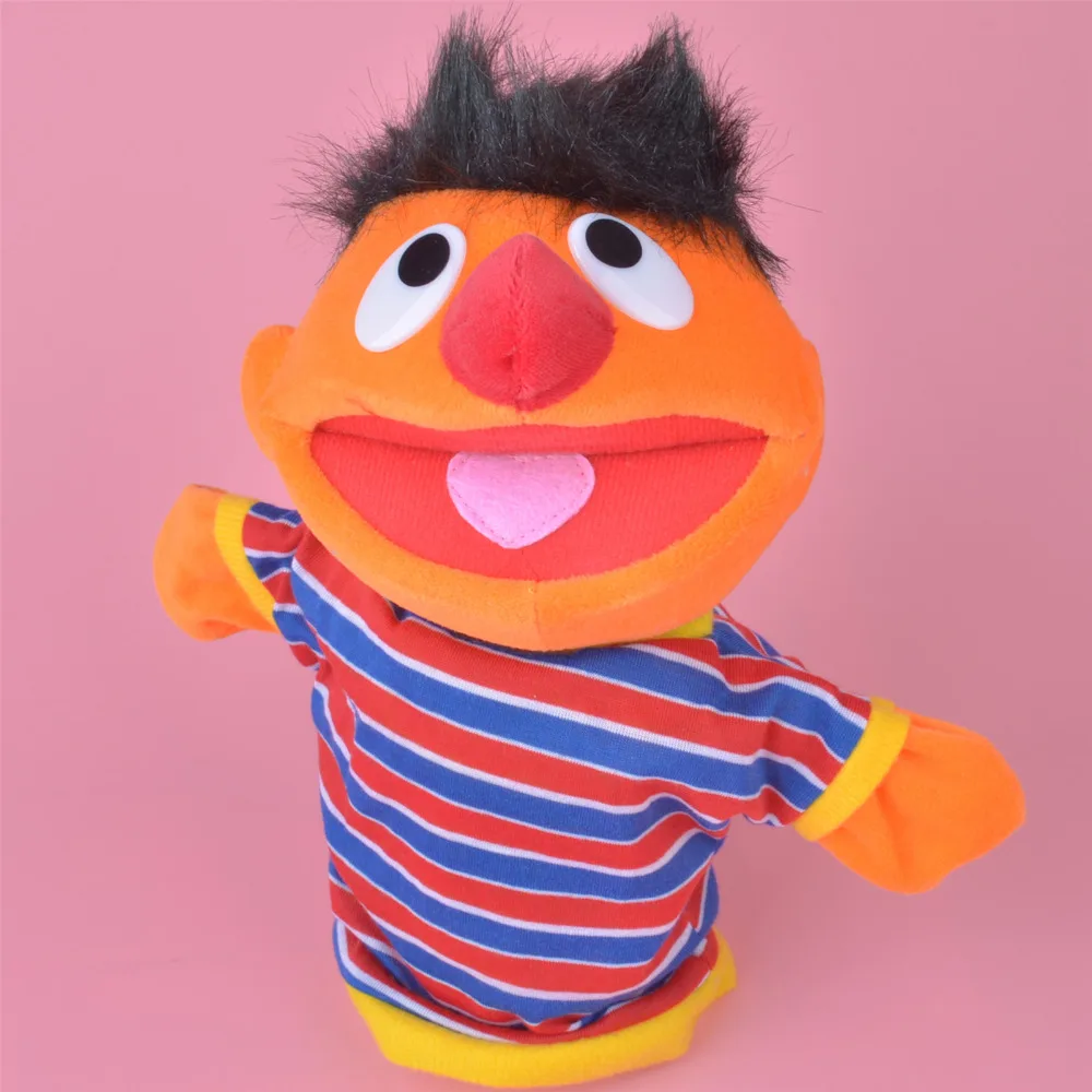 25cm Ernie Plush Hand Puppet toy The Sesame Street Stuffed Baby / Kids Doll Toy Gift Free Shipping | Игрушки и хобби