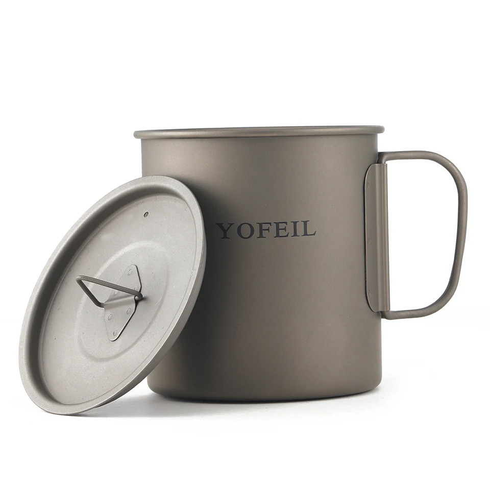 Camping Titanium Cup 450 мл Mug Военная бытовая туристическая посуда Чайник Уличная