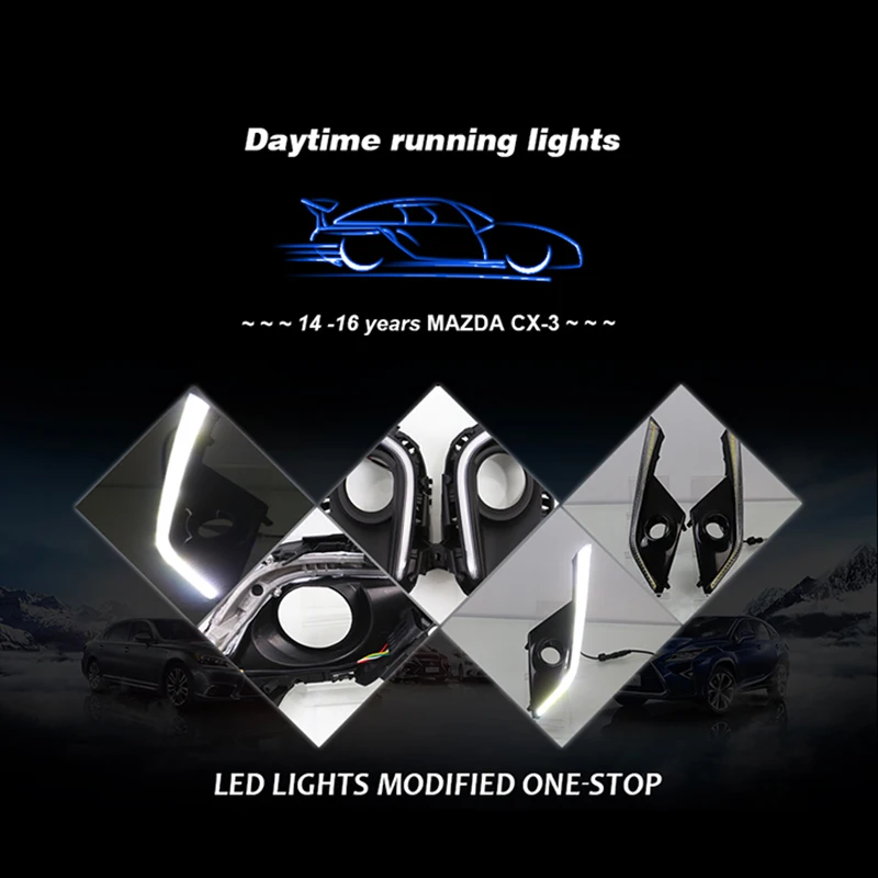 ROADOT автомобильный drl led для mazda CX 3 CX3 аксессуары 2016 2017 дневной ходовой светильник